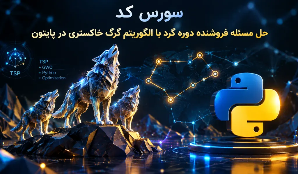 سورس کد حل مسئله فروشنده دوره گرد با الگوریتم گرگ خاکستری در پایتون 8 سورس کد حل مسئله فروشنده دوره گرد با الگوریتم گرگ خاکستری در پایتون - تصاویری از یک گرگ خاکستری و لوگو پایتون درج شده است.