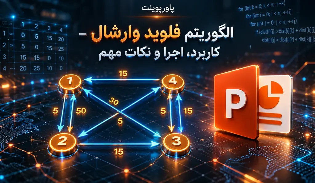 پاورپوینت درباره الگوریتم فلوید وارشال — کاربرد، اجرا و نکات مهم